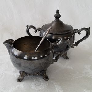 Vintage Silver Sugar and Creamer Set